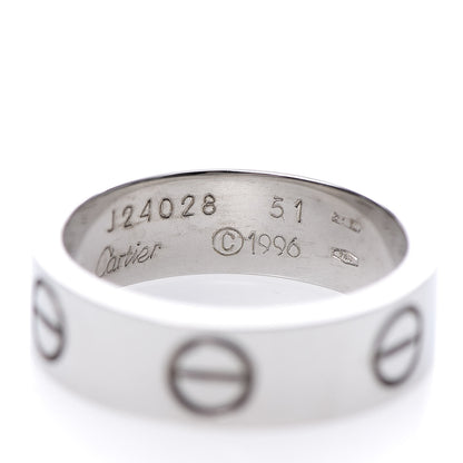 Cartier 18K White Gold 5.5mm LOVE Ring 51 5.75 4 of 4