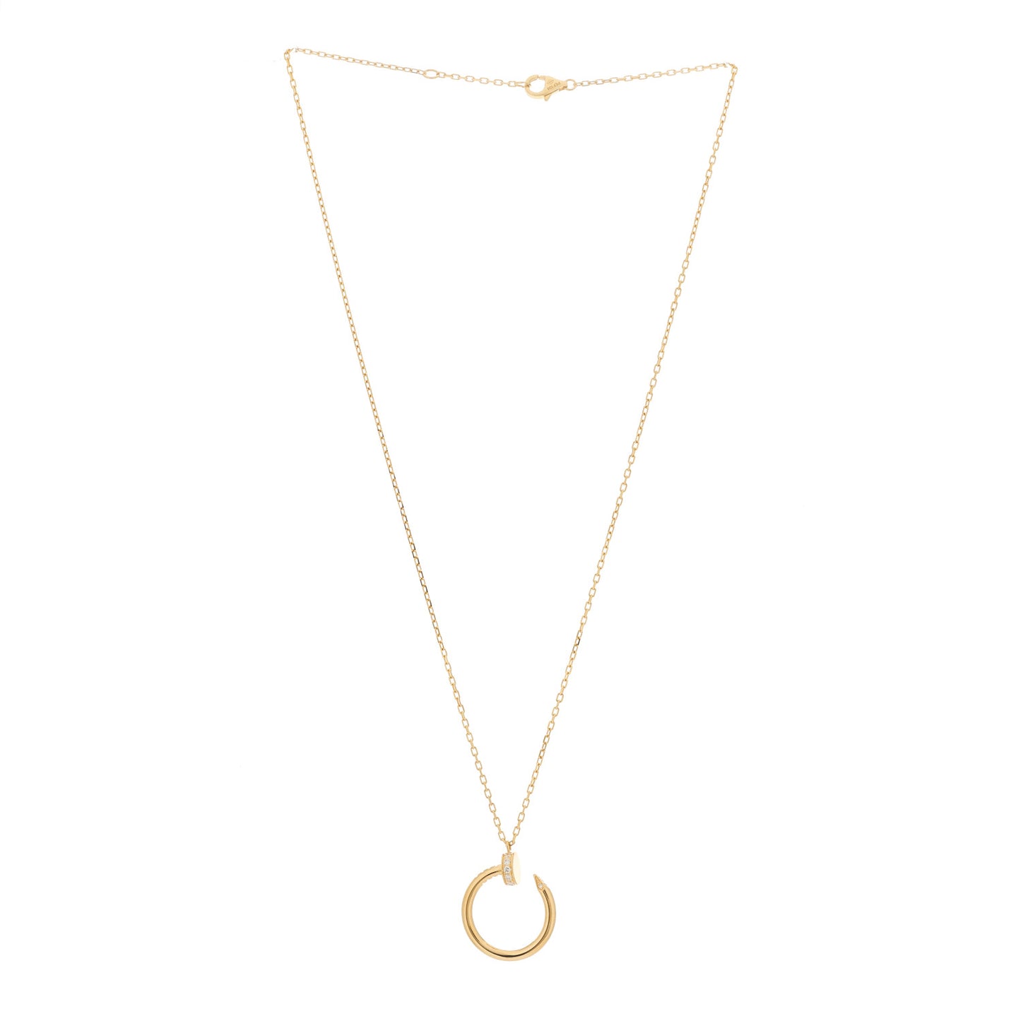 18K Yellow Gold Diamond Juste Un Clou Pendant Necklace