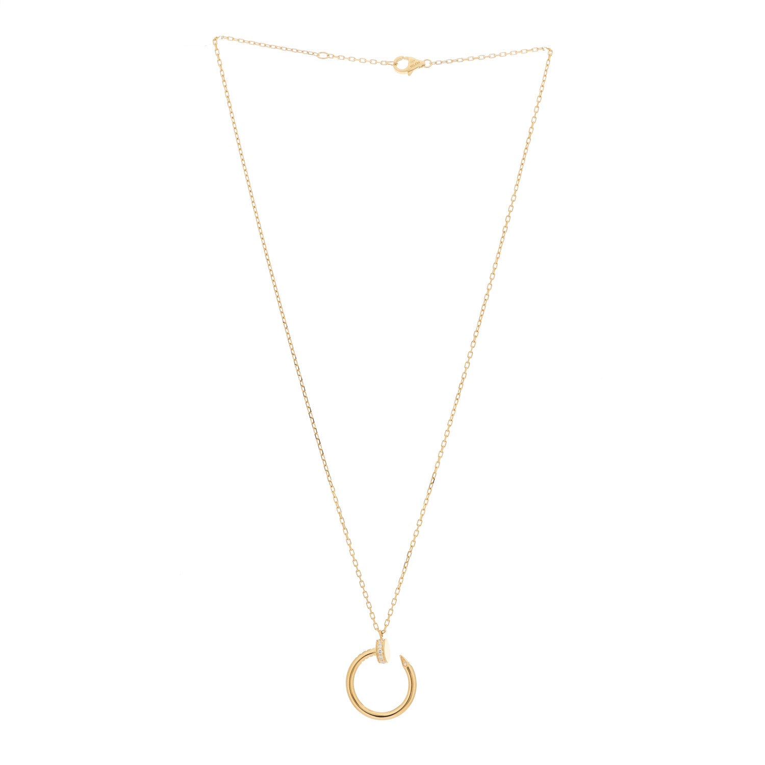 Cartier 18K Yellow Gold Diamond Juste Un Clou Pendant Necklace 3 of 6