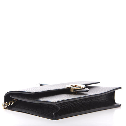 Gucci Dollar Calfskin Interlocking G Chain Wallet Black 4 of 9
