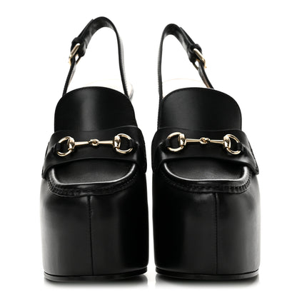 Gucci Calfskin Horsebit Platform 70/160mm Slingback Mules 36 Black 3 of 10