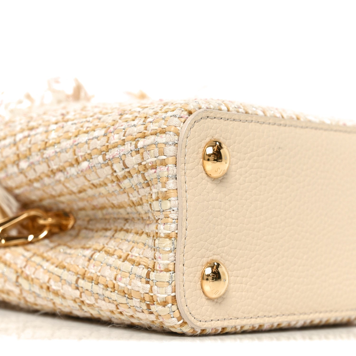 Louis Vuitton Tweed Taurillon Capucines BB Beige 8 of 9