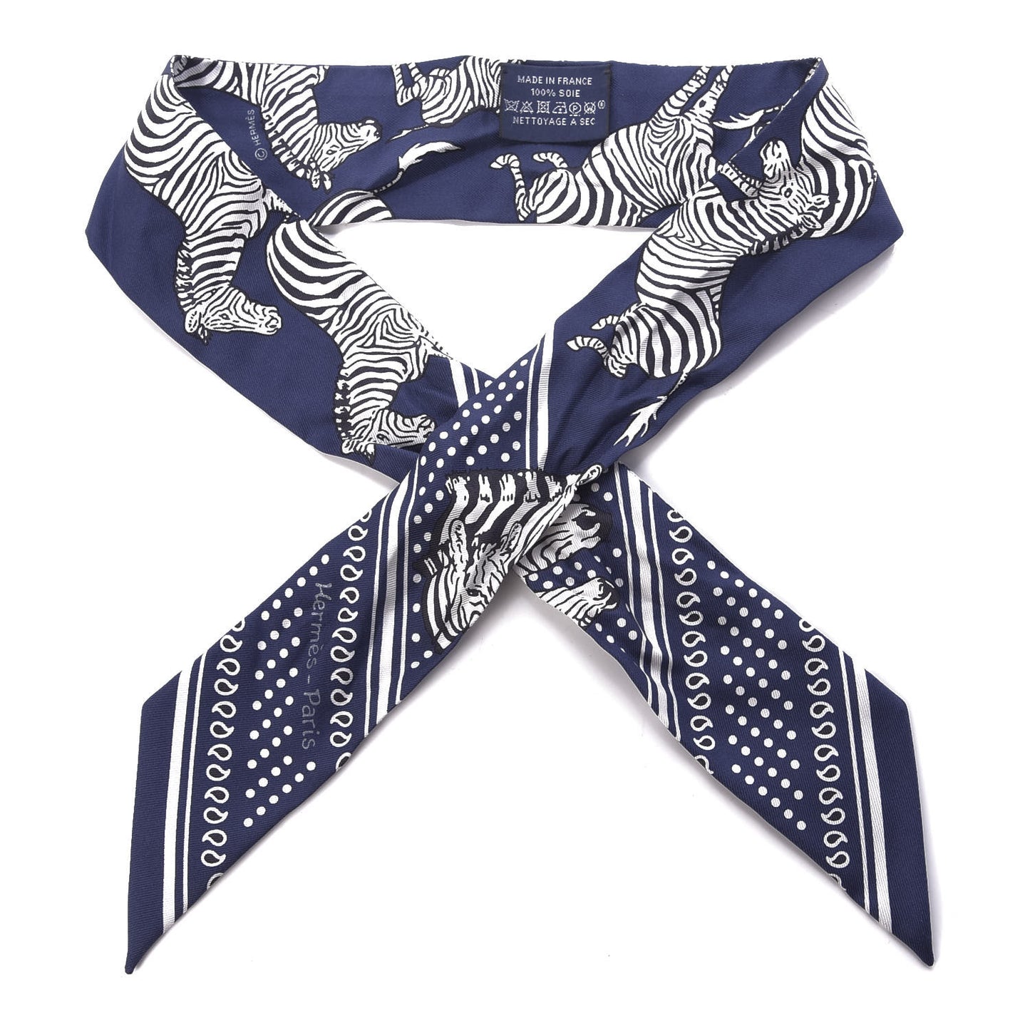 Silk Les Zebres Twilly Gris Marine Black White