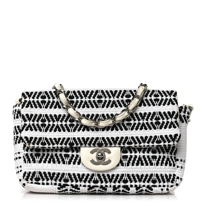 Chanel Woven Tweed Small Flap Black White 1 of 11