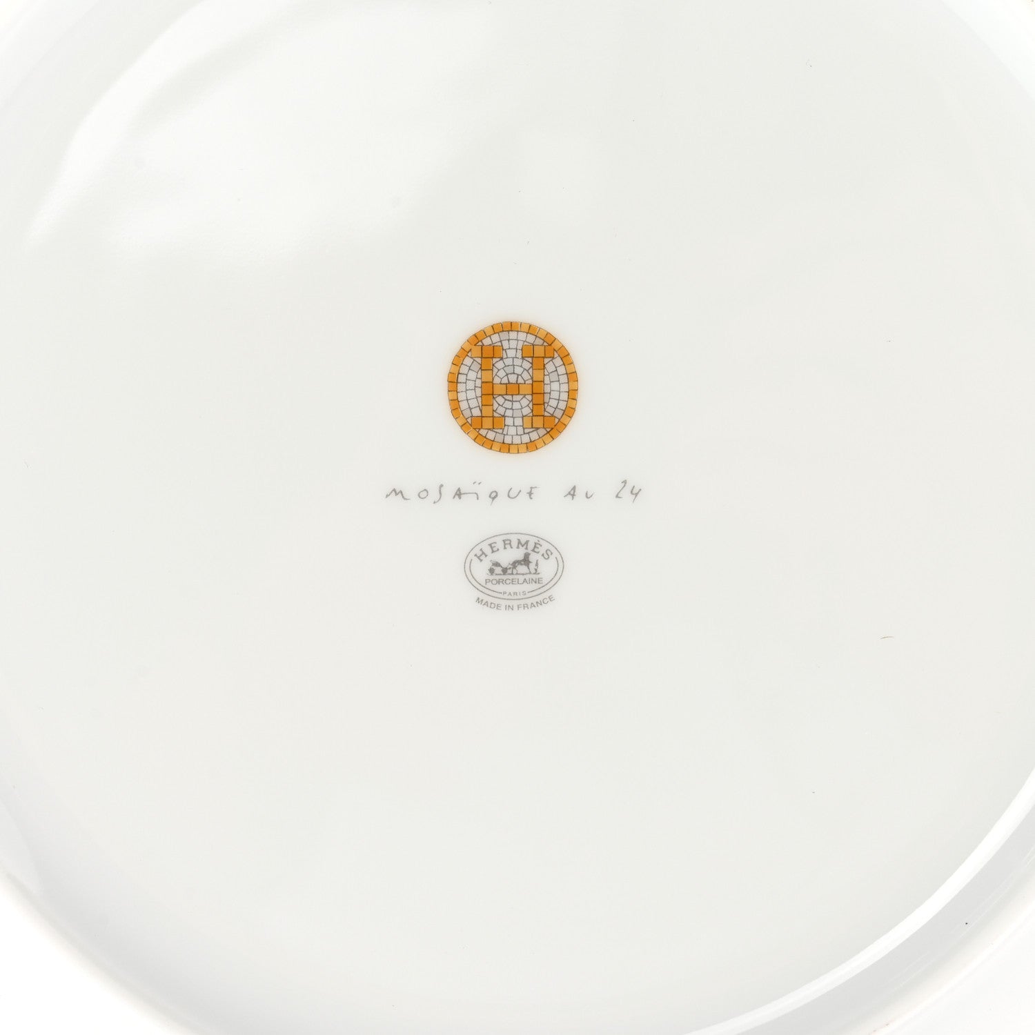 Hermes Porcelain Mosaique Au 24 Gold Dinner Plate Set of 2 3 of 5