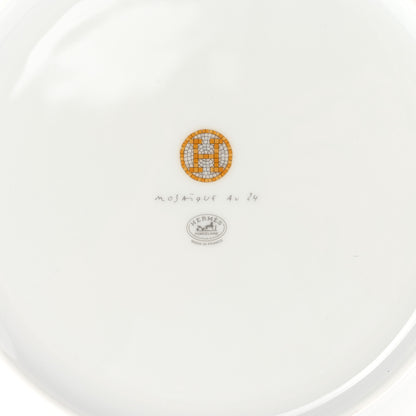 Hermes Porcelain Mosaique Au 24 Gold Dinner Plate Set of 2 3 of 5