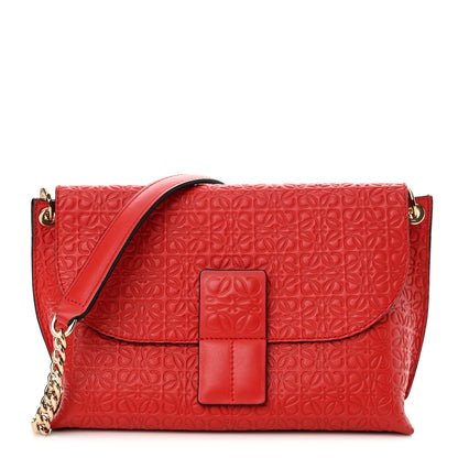 Loewe Goatskin Embossed Avenue Shoulder Bag Red 1 of 9