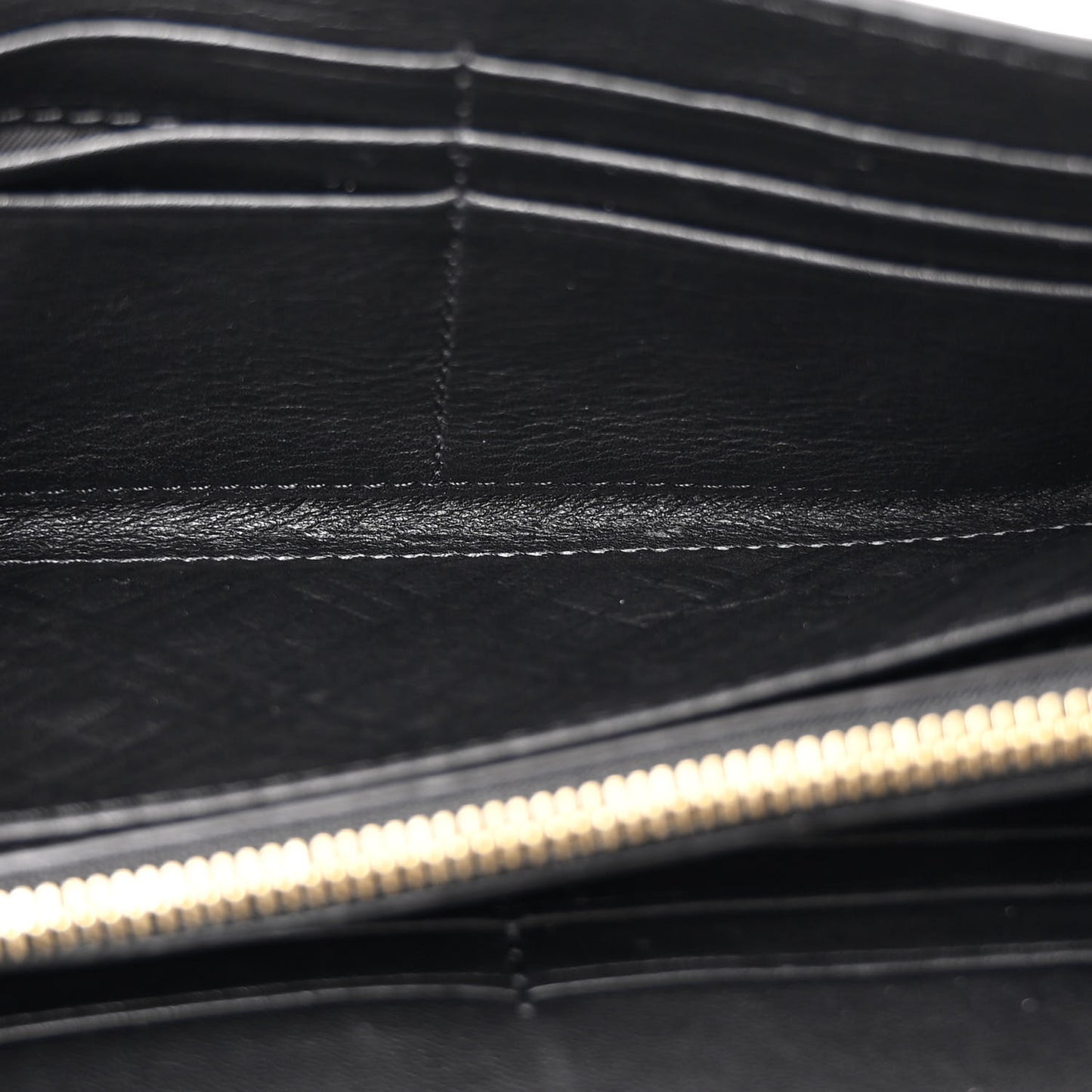 Patent Grainy Calfskin Henley Wallet On Chain Black