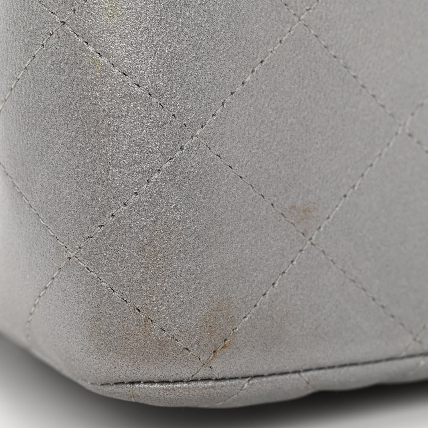 Chanel Metallic Lambskin Quilted Jumbo Double Flap Silver 11 of 12
