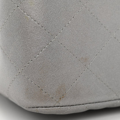 Chanel Metallic Lambskin Quilted Jumbo Double Flap Silver 11 of 12