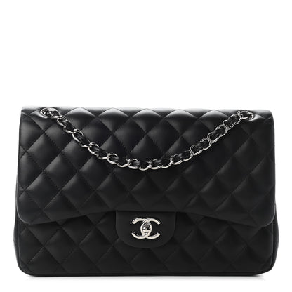 Chanel Lambskin Quilted Jumbo Double Flap Black 1 of 9
