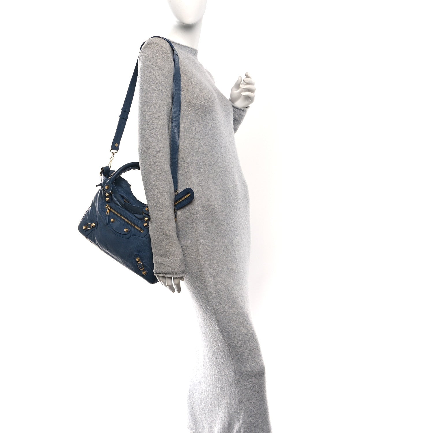 Balenciaga Agneau Giant 12 Gold Hardware Town Bleu Persan 2 of 11