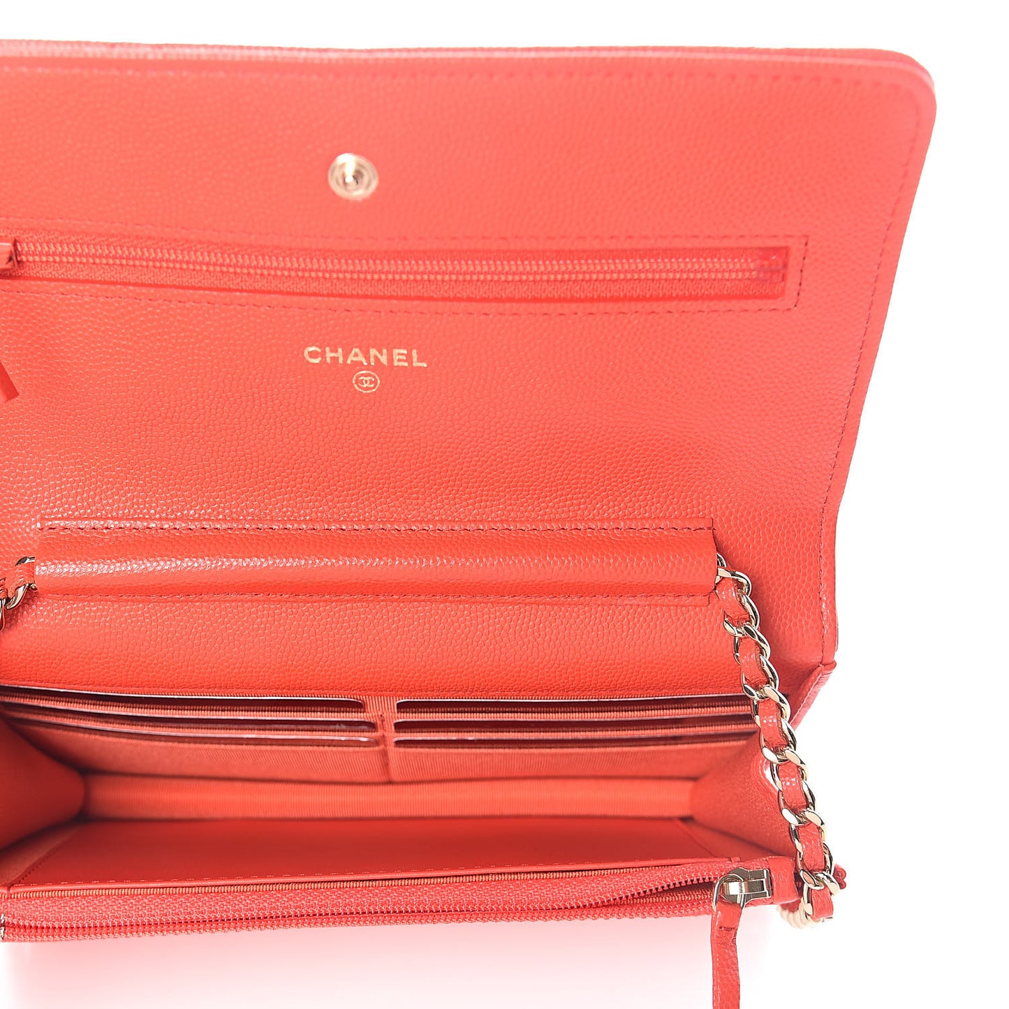 Caviar Quilted Wallet on Chain WOC Red