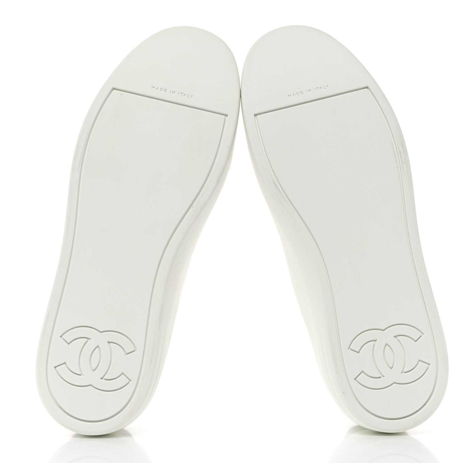 Chanel Velvet Calfskin Womens CC Sneakers 41 White Silver 6 of 13
