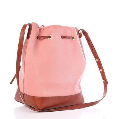 Mansur Gavriel Canvas Calfskin Bucket Bag Blush Moss 3 of 11