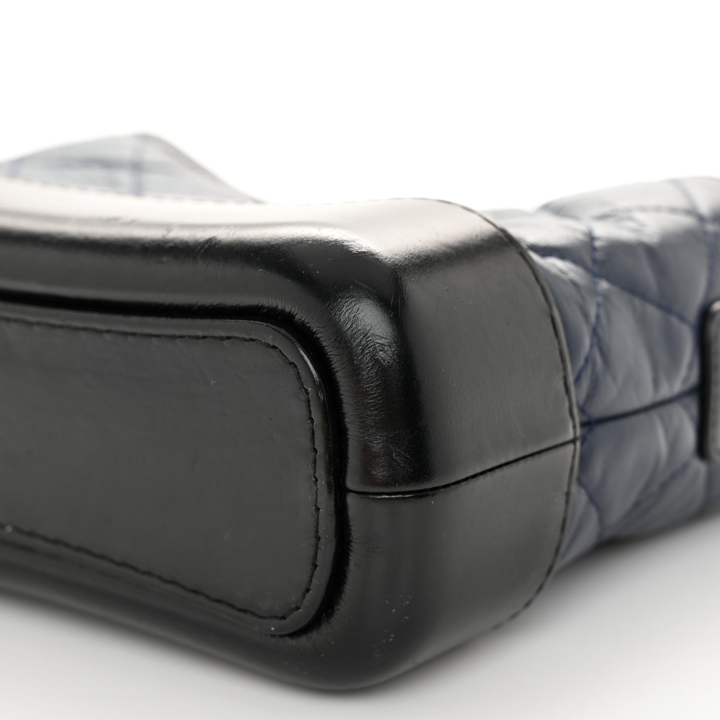 Aged Calfskin Quilted Small Gabrielle Hobo Navy Black