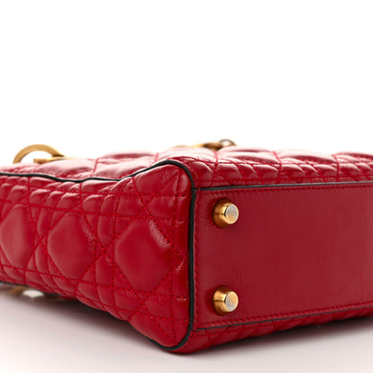 Christian Dior Crinkled Patent Cannage Small Lucky Badges My Lady Dior Red 9 of 11