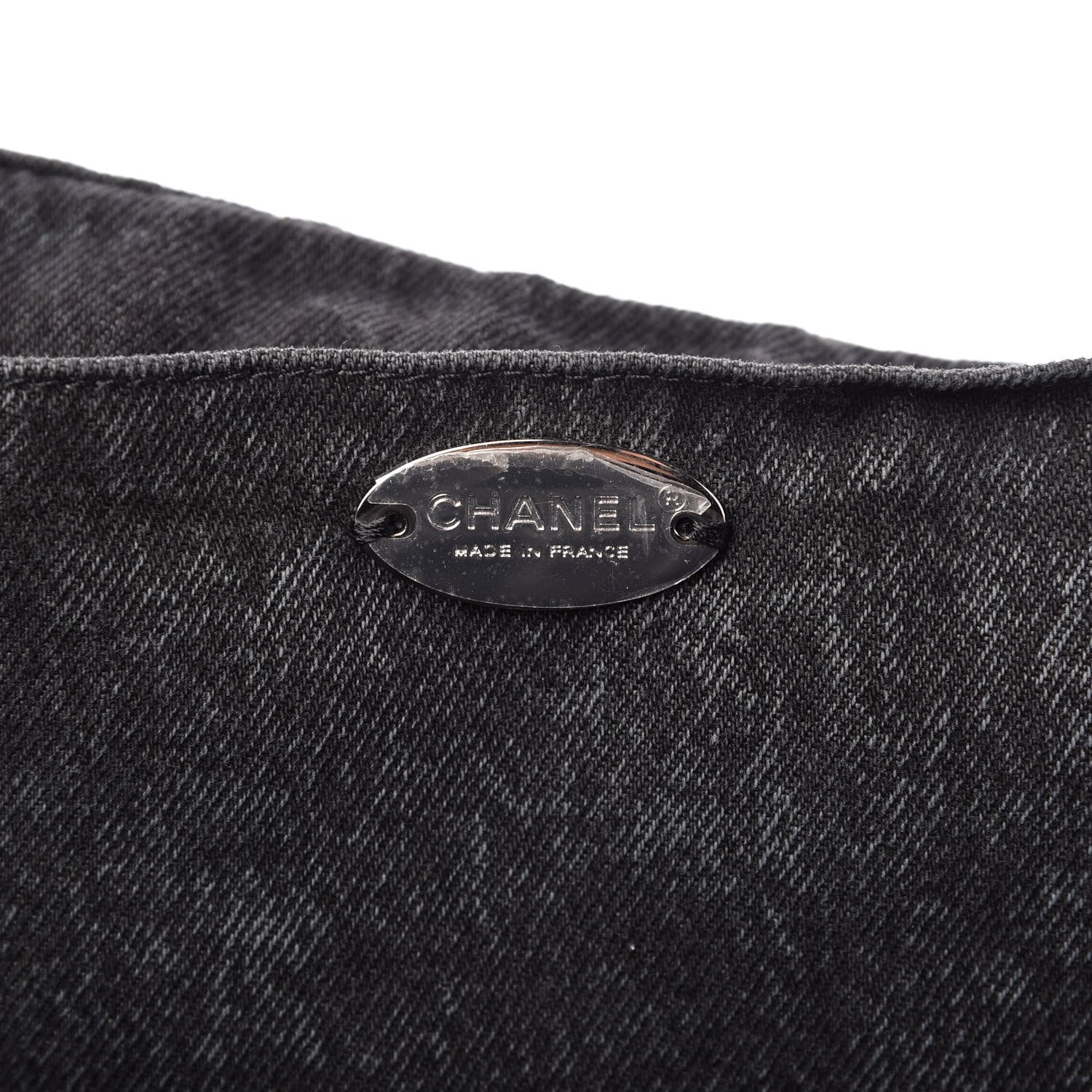 Chanel Denim Quilted Denimpression XXL Flap Grey Black 8 of 10
