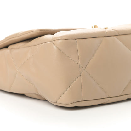 Chanel Lambskin Quilted Large Chanel 19 Flap Dark Beige 9 of 11