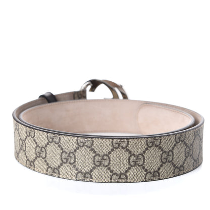 Gucci GG Supreme Monogram Selleria Calfskin Interlocking G 40mm Belt 95 38 Beige Ebony Cocoa 2 of 6