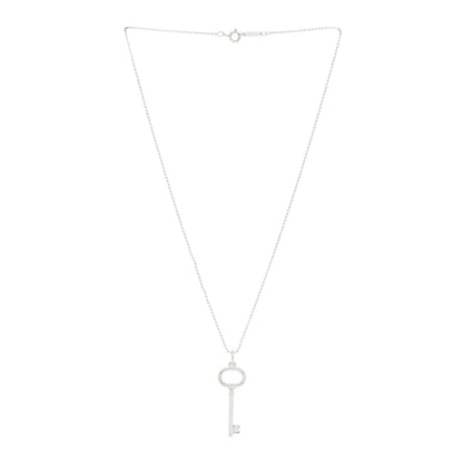 Tiffany Sterling Silver Small Oval Key Pendant Necklace 2 of 4