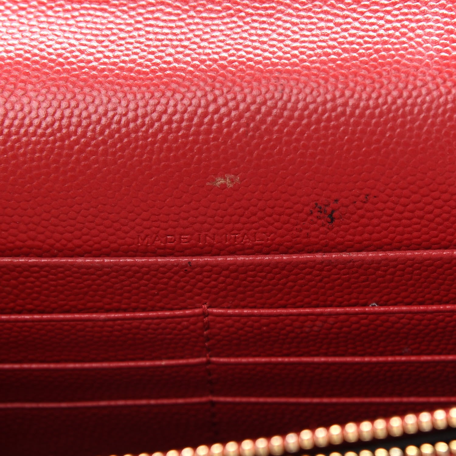 Saint Laurent Grain De Poudre Matelasse Chevron Monogram Envelope Chain Wallet New Red 7 of 19