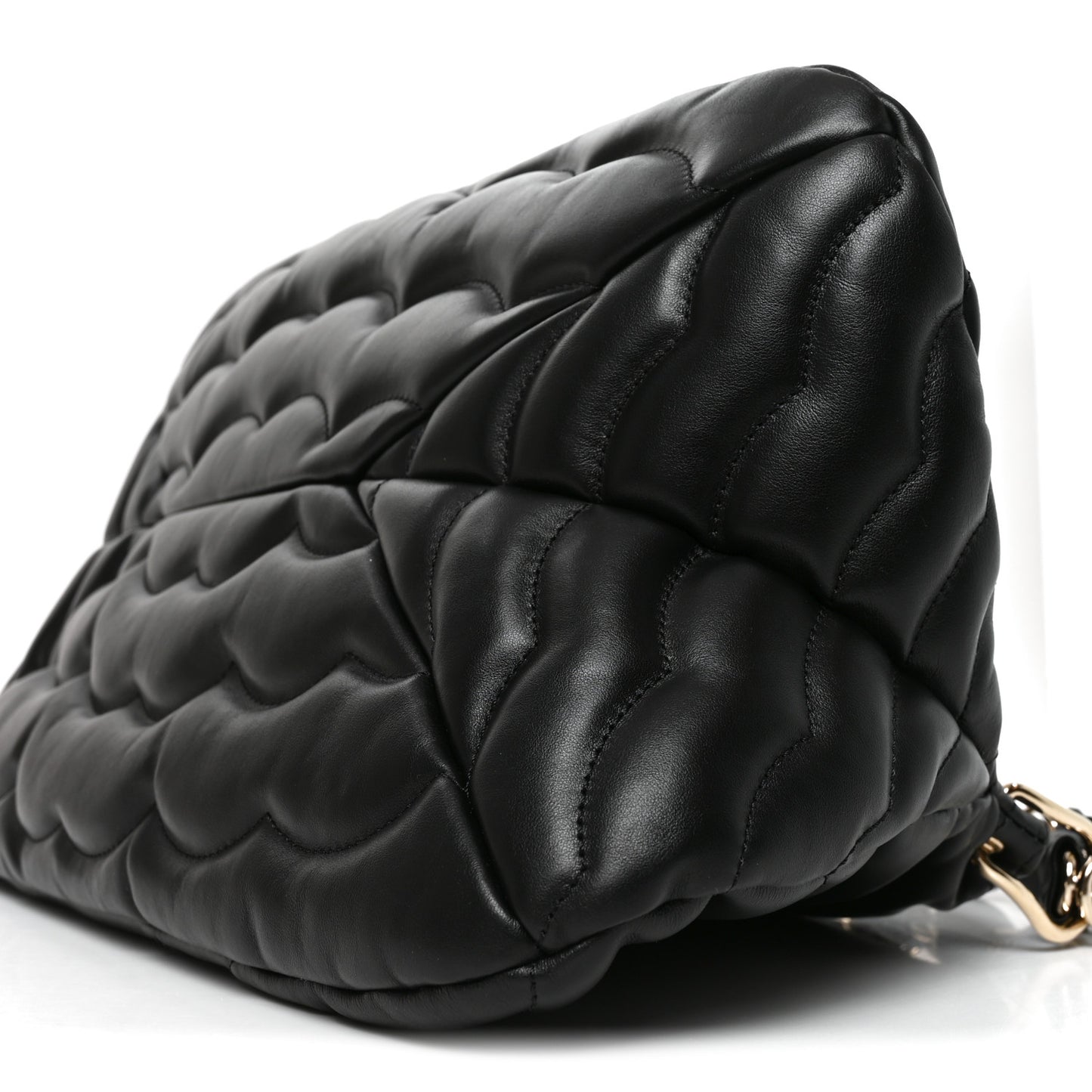 Quilted Calfskin Juana Shoulder Bag Black
