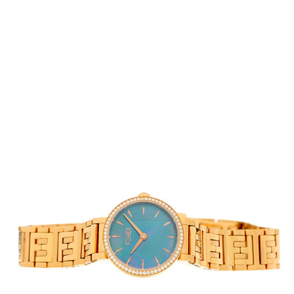 Fendi Stainless Steel Diamond Bezel Blue Mother of Pearl 19mm Fendi Forever Quartz Watch 2 of 4