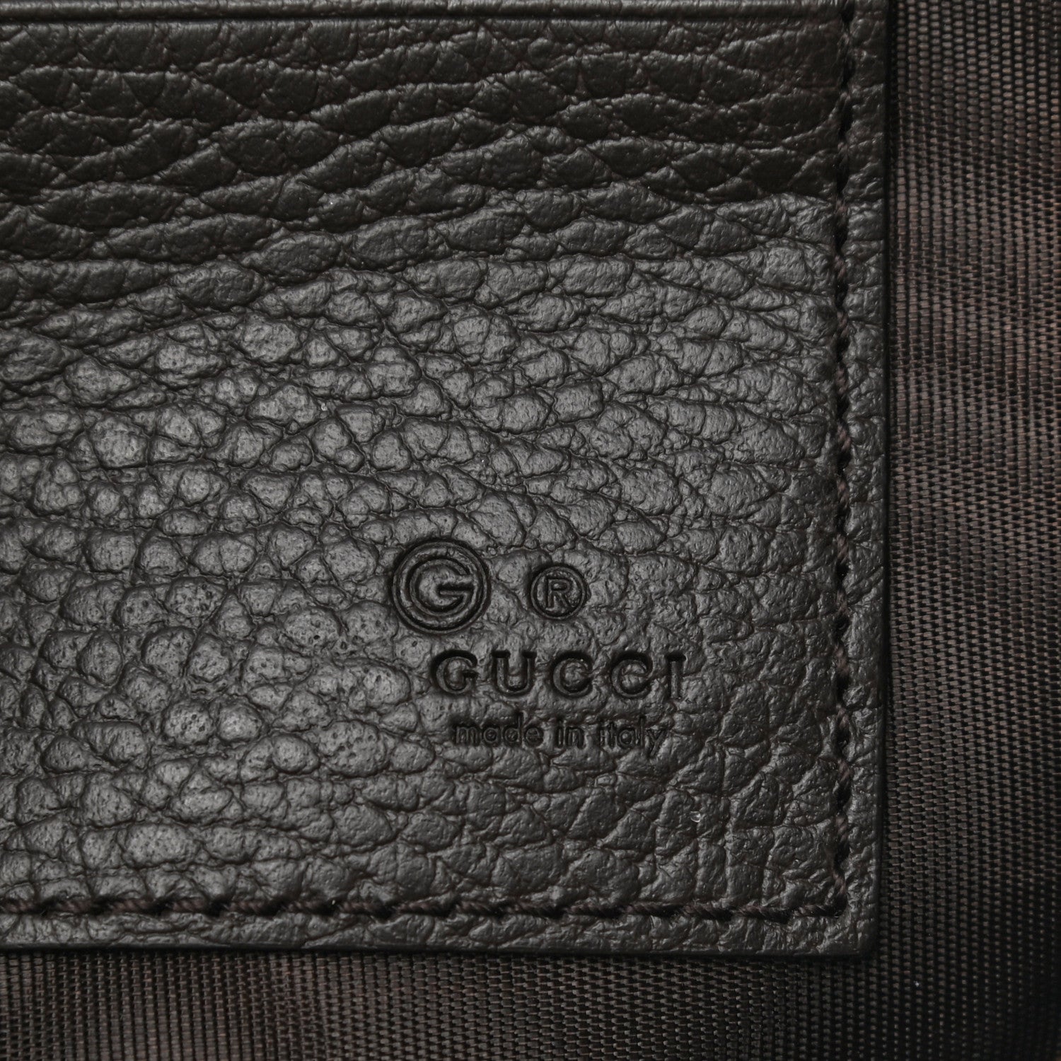 Gucci Grained Calfskin Zip Wristlet Pouch Brown 6 of 8