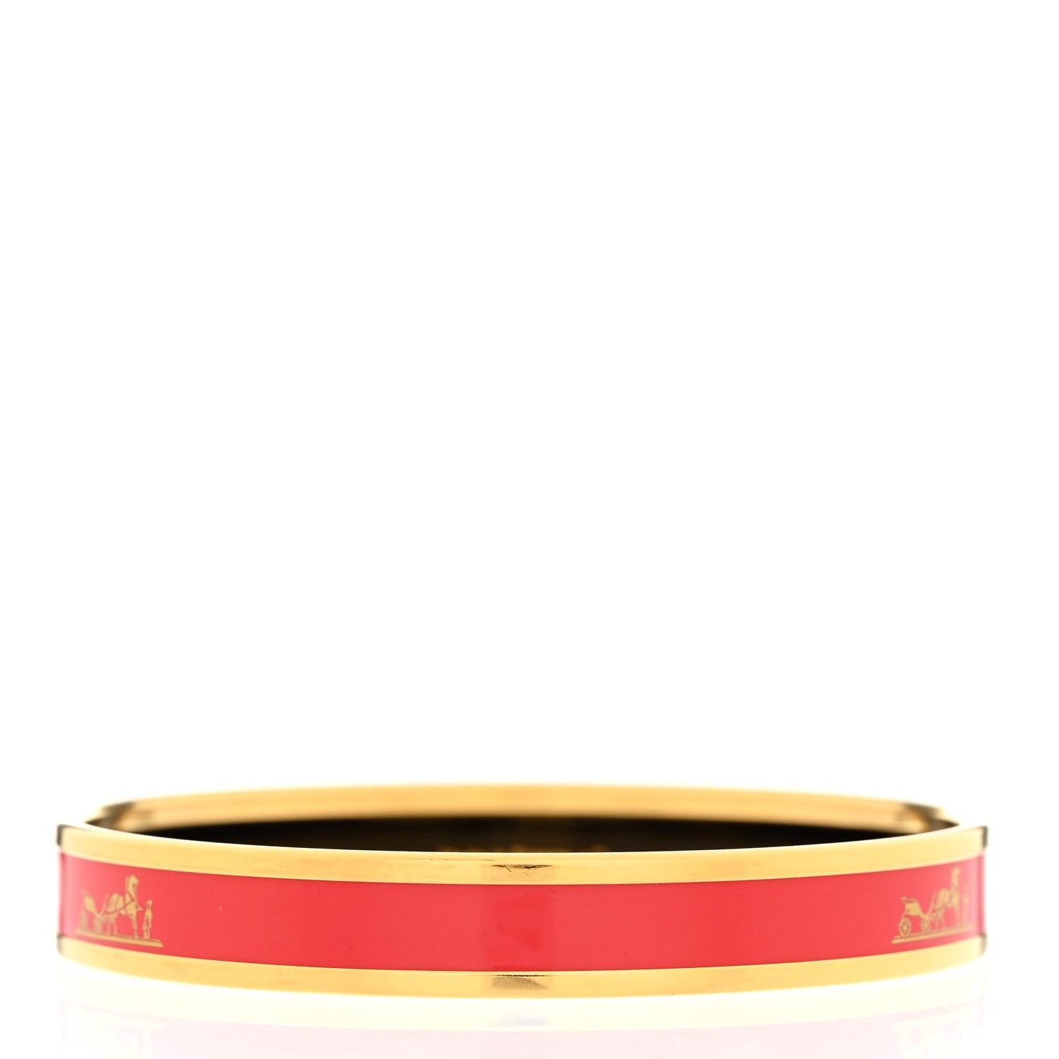 Hermes Enamel Printed Narrow Caleche Bracelet 65 Framboise 3 of 5