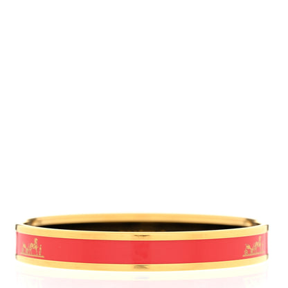 Hermes Enamel Printed Narrow Caleche Bracelet 65 Framboise 3 of 5