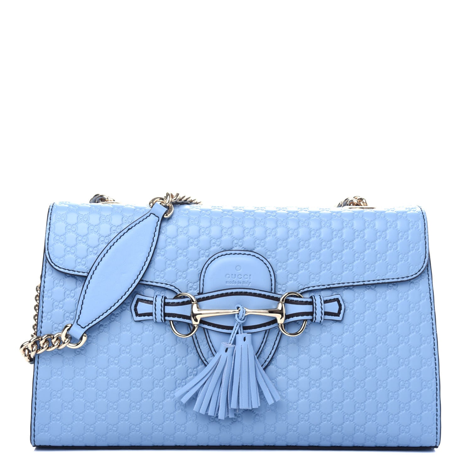 Gucci Microguccissima Medium Emily Chain Shoulder Bag Mineral Blue 1 of 11