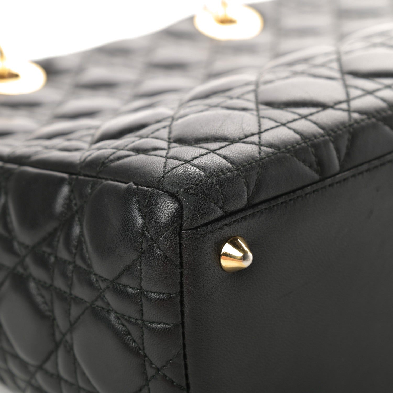 Christian Dior Lambskin Cannage Large Lady Dior Black 12 of 16