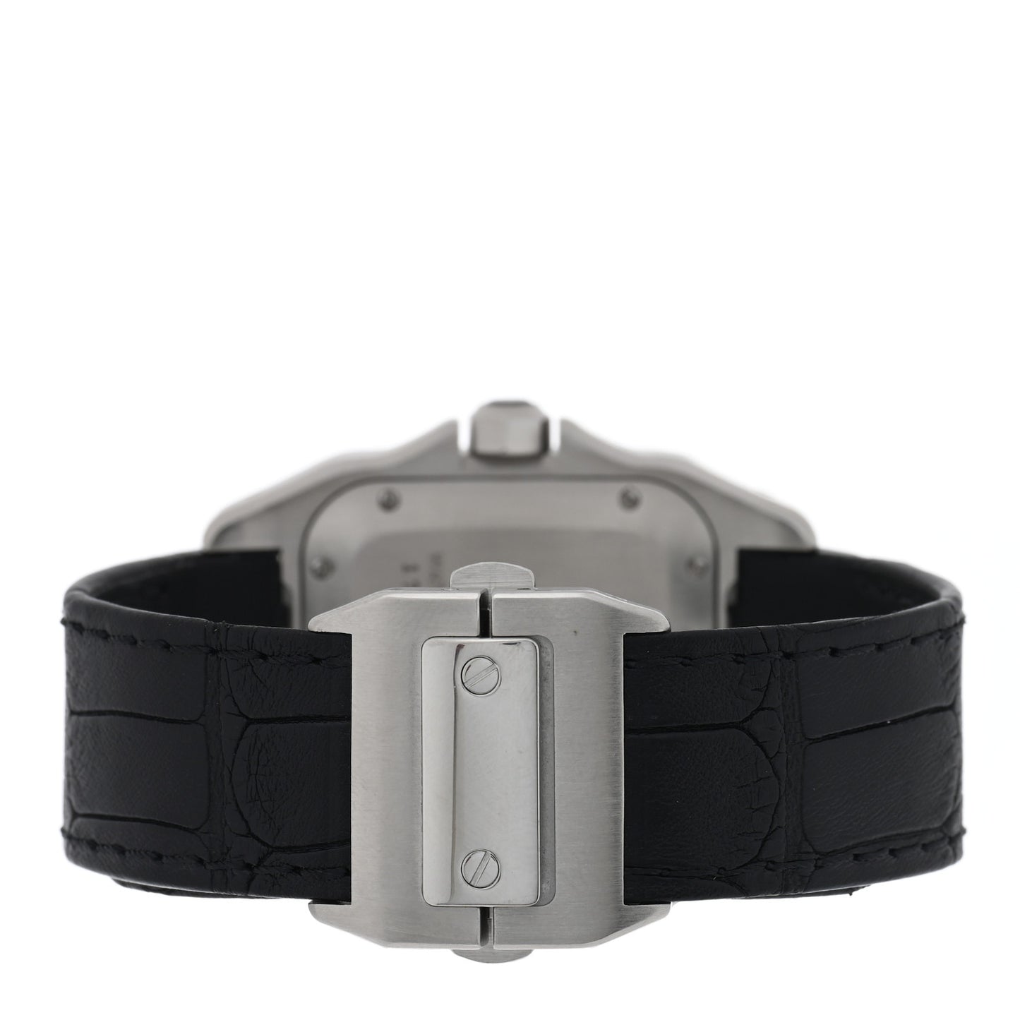Stainless Steel Alligator 33mm Santos 100 Automatic Watch