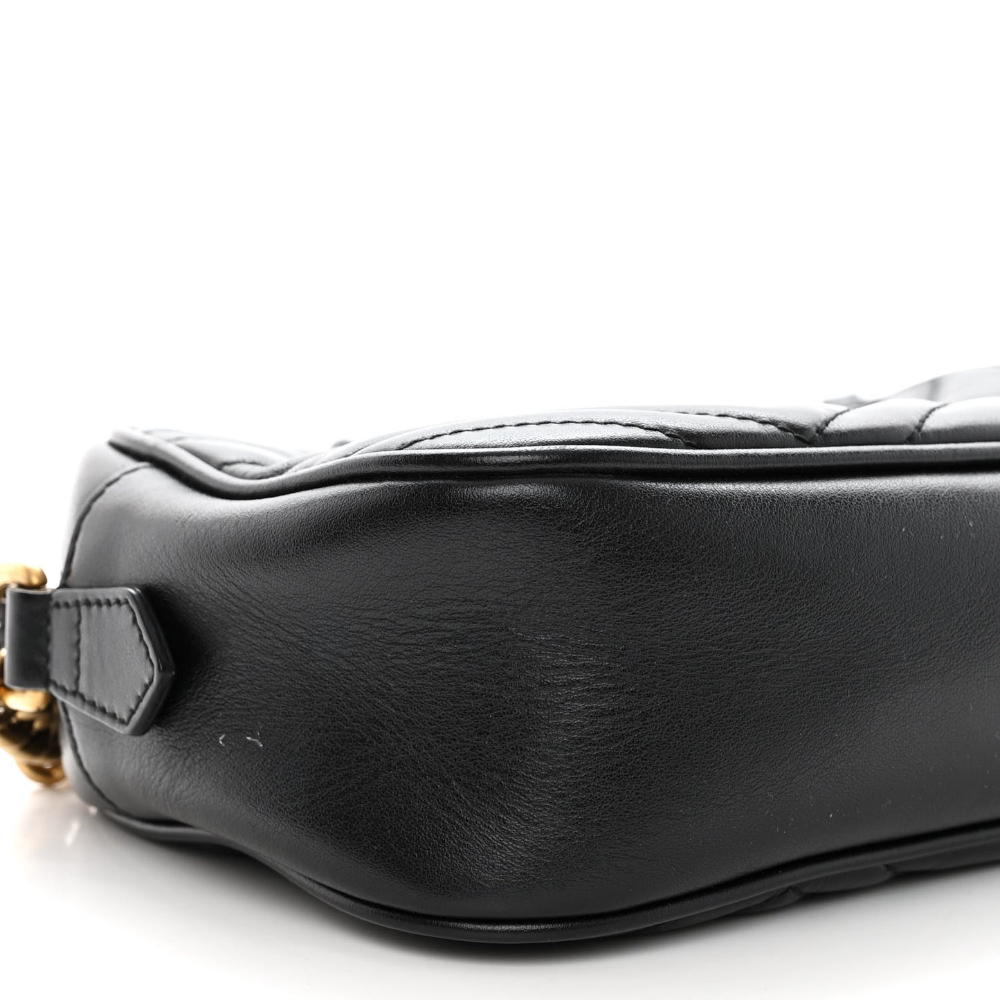 Calfskin Matelasse Small GG Marmont Chain Shoulder Bag Black