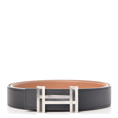 Hermes Swift Epsom 32mm Au Carre H Belt 95 Black Gold 1 of 8