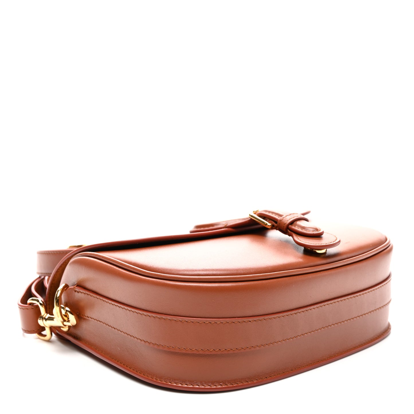 Box Calfskin Medium Bobby Flap Dark Tan