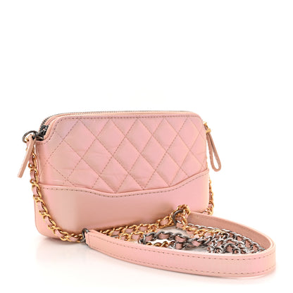 Chanel Iridescent Lambskin Calfskin Quilted Small Gabrielle Clutch With Chain Light Pink 3 of 13
