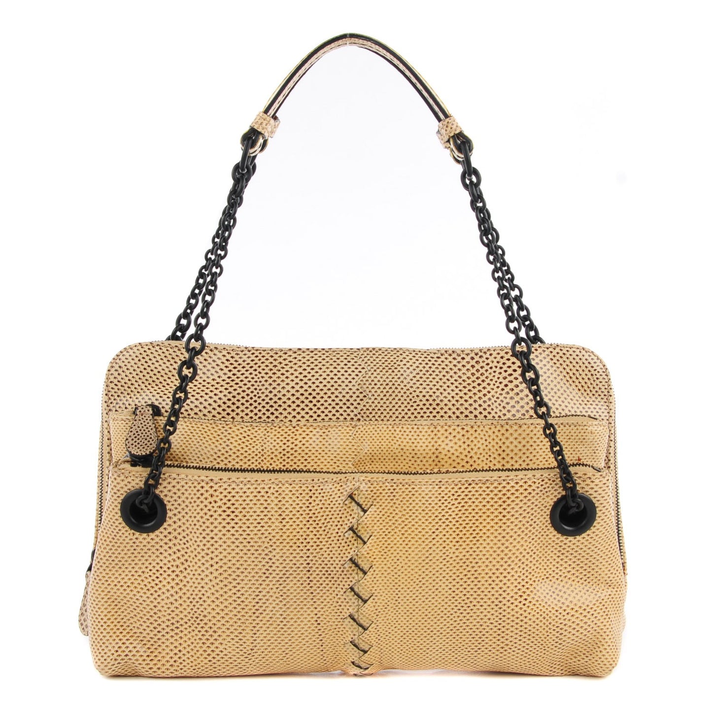 Antique Karung Snakeskin Chain Shoulder Bag Naturale