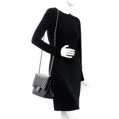 Chanel Caviar Quilted Jumbo Double Flap Black 2 of 9