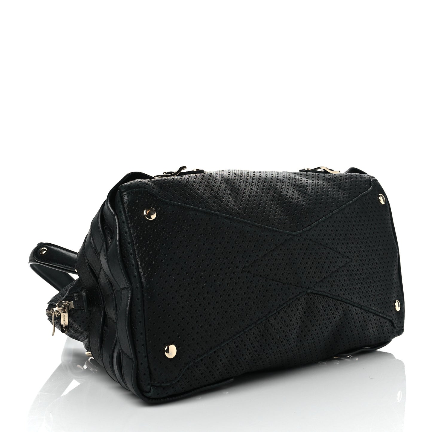 Calfskin Perforated Blythe L Tote Black