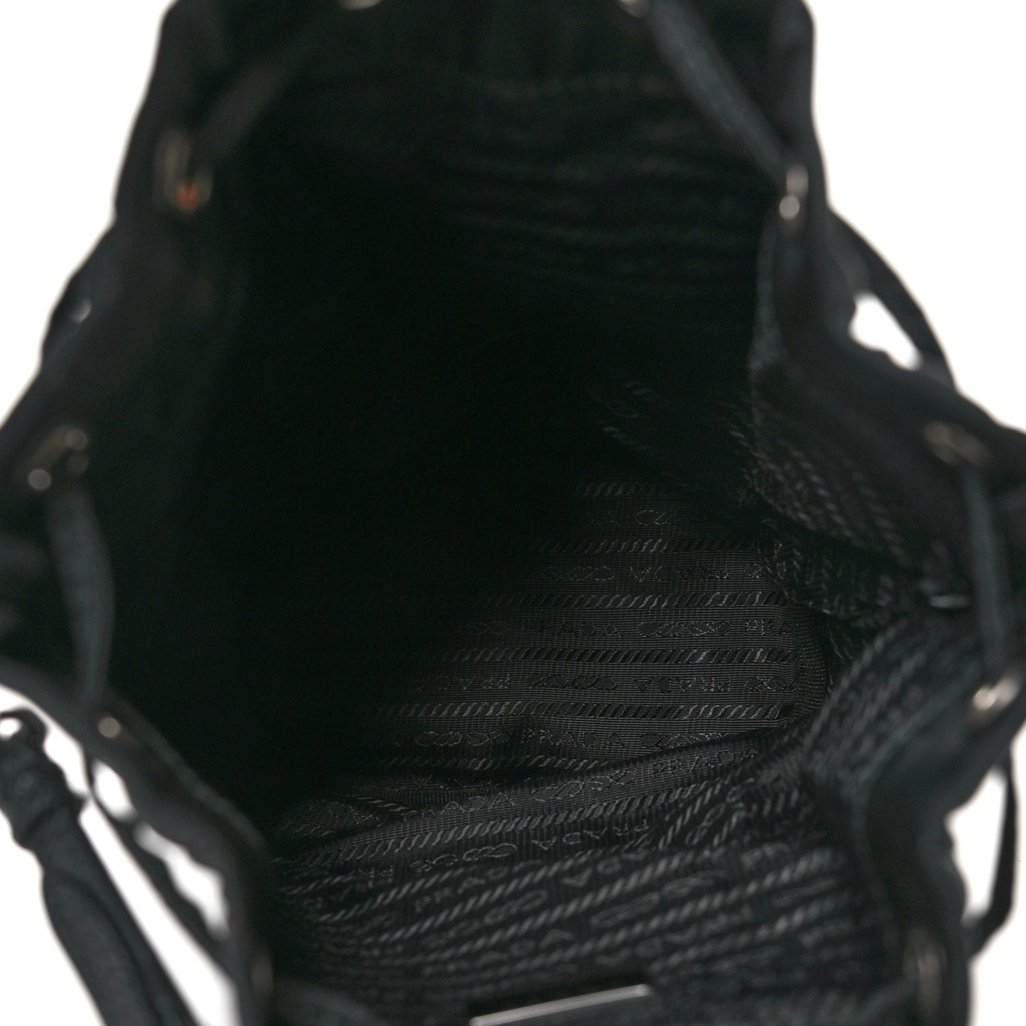 Nylon Vela Drawstring Wristlet Pouch Black