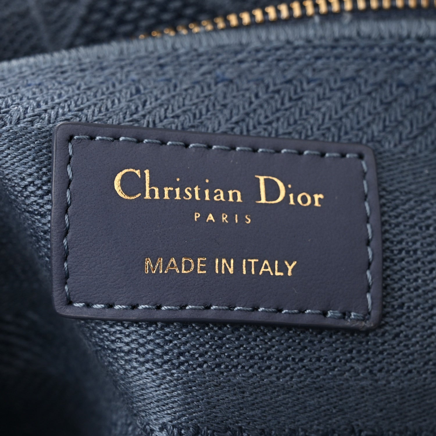 Christian Dior Canvas Embroidered Cannage Medium Lady D-Lite Denim Blue 6 of 11