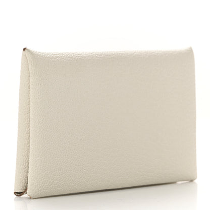 Hermes Chevre Mysore Calvi Card Case Mushroom 3 of 7