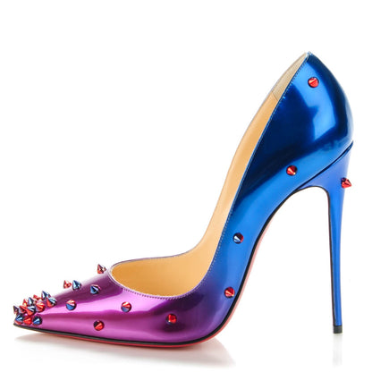 Christian Louboutin Patent Scarabe Degraspike 120 Pumps 38 Rose Digitale 1 of 7