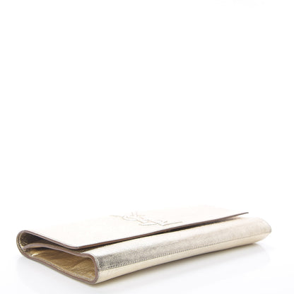 Saint Laurent Metallic Calfskin Monogram Large Belle De Jour Clutch Gold 4 of 12