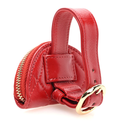 Chanel Shiny Crumpled Lambskin Flap Coin Purse Bracelet Red 3 of 6
