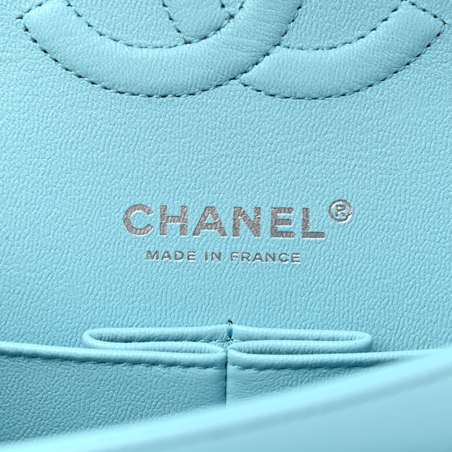 Chanel Lambskin Quilted Medium Double Flap Neon Blue 7 of 11