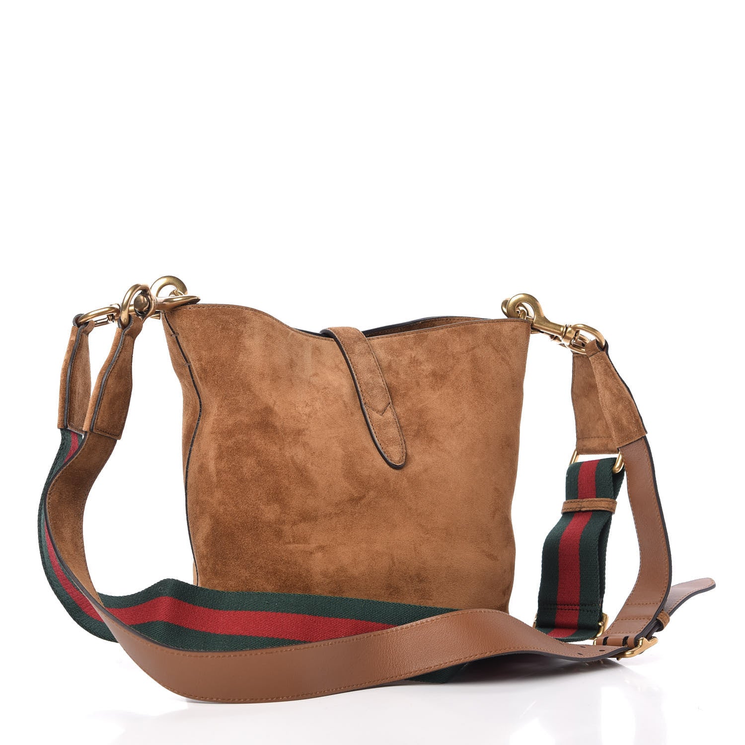 Gucci Suede Web Small Jackie Bucket Bag Brown 4 of 11