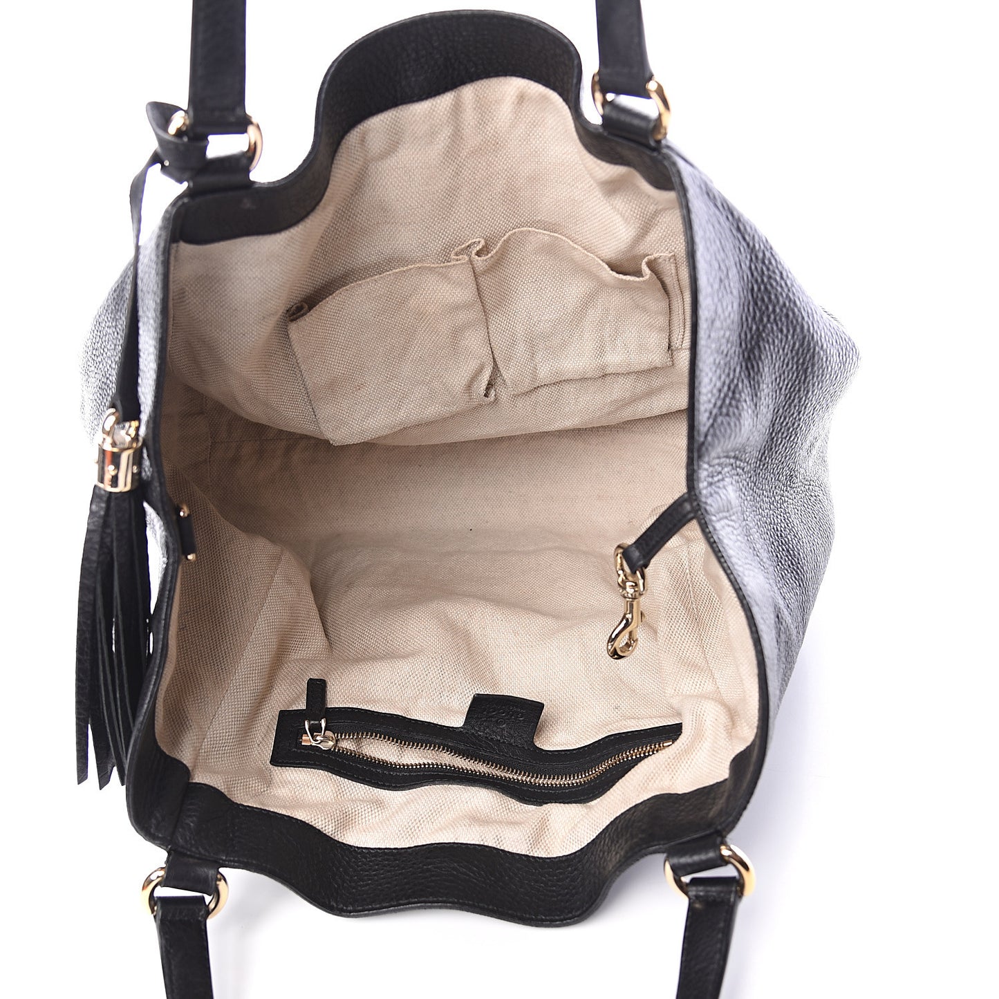 Pebbled Calfskin Medium Soho Shoulder Bag Black